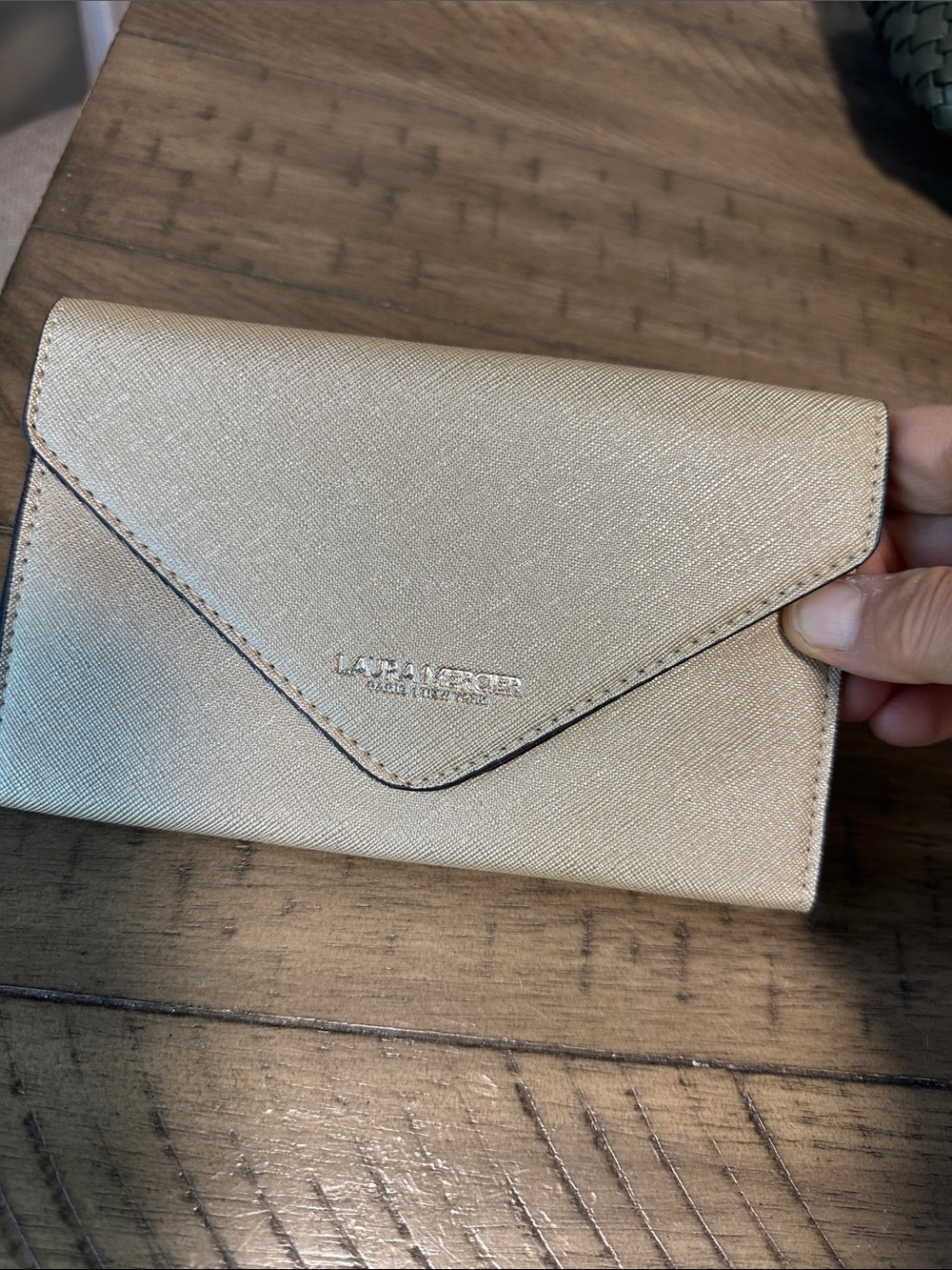 Lauren Ralph Lauren Metallic Gold Envelope Wallet